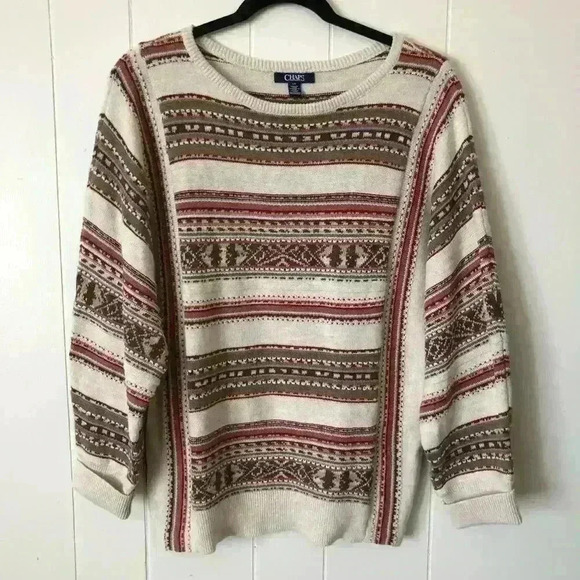 Chaps Sweaters - Chaps Women’s Knit Cotton & Linen Blend Top Sweater Size L/G